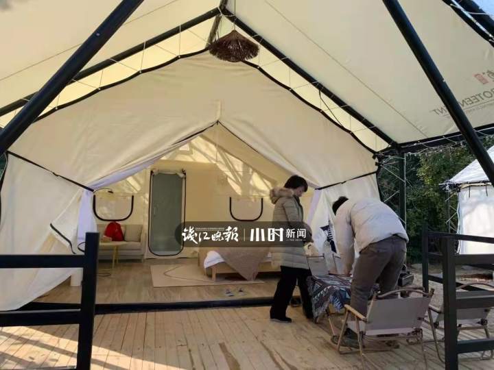 可席地而“睡”的新科技帳篷 寧波鎮(zhèn)海九龍湖營(yíng)地引入石墨烯電熱地暖